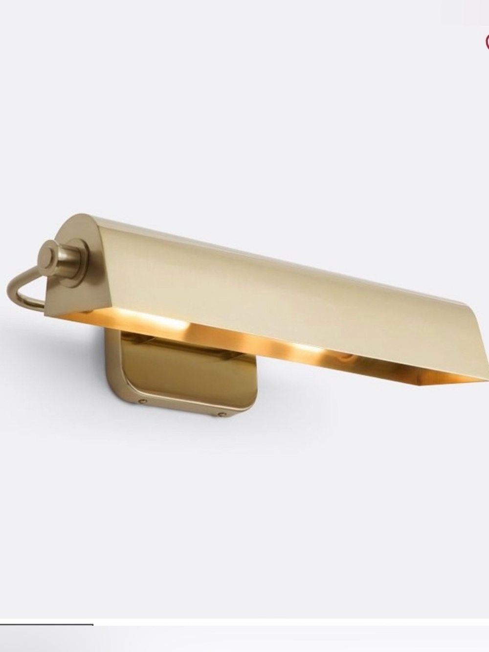 Rejuvenation Darla Picture Light Lamp, Brass, 18”, Art Lighting, light scuff